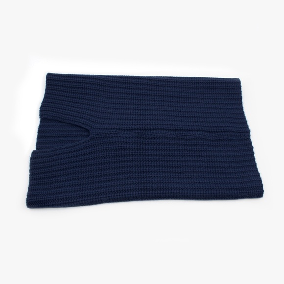 MAGASCHONI Ribbed Wool & Cashmere Neck Warmer in Denim Blue NWT - Picture 7 of 8